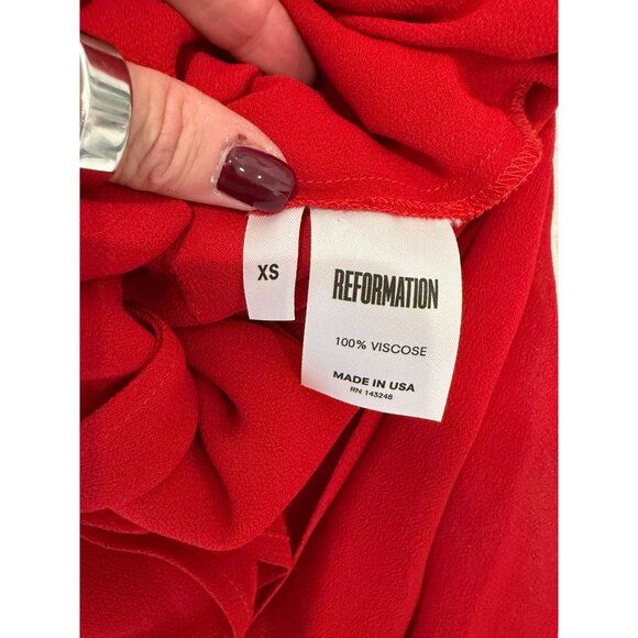 Reformation RED Winslow Wrap Dress - Size XS - Picture 7 of 7